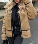 Trendy Women's Faux Fur Moto Jacket
