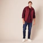 Men's Burgundy Flannel Shirt with Pockets