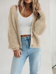 PRETTYGARDEN Women's Chunky Knit Open Front Cardigan