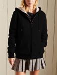 Yeokou Women's Black Sherpa Lined Hoodie Jacket