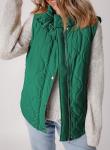 EVALESS Women's Lightweight Cropped Puffer Vest in Green