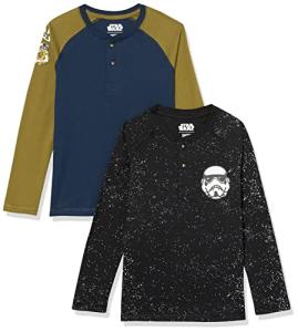 Disney Marvel Star Wars Boys' Henley T-Shirts, 2-Pack