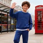 Voxikidio Boys 3D Letter Print Sweatshirt & Sweatpants