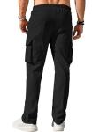 Comdecevis Men's Black Cargo Joggers with Pockets