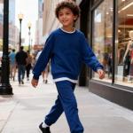 Voxikidio Boys 3D Letter Print Sweatshirt & Sweatpants