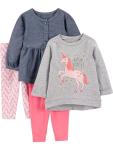 Toddler Girls' 4-Piece Unicorn Playwear Set