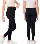 Girls Black Crossover Leggings with Pockets