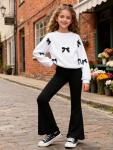 Girls Long Sleeve Butterfly Sweatshirt & Pants Set