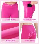 Girls Black Crossover Leggings with Pockets