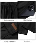 Comdecevis Men's Black Cargo Joggers with Pockets