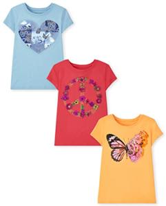 Girls' Graphic T-Shirt 3-Pack - Butterfly & Floral