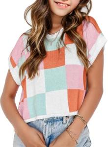 Cute Colorblock Crop Tops for Girls