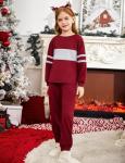 Arshiner Girls' Color Block Sweatshirt and Pants Set