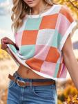 Girls Colorblock Cap Sleeve Crop Top