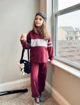 Arshiner Girls' Color Block Sweatshirt and Pants Set