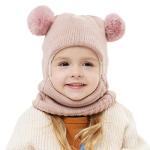 Cute Pink Winter Hat and Scarf Set for Kids