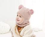 Cute Pink Winter Hat and Scarf Set for Kids