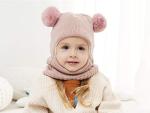Cute Pink Winter Hat and Scarf Set for Kids