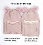 Cute Pink Winter Hat and Scarf Set for Kids