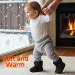 Bufims Cozy Fleece Baby Booties, Black