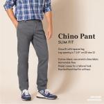 Men's Slim-Fit Charcoal Chino Pants, 34W x 32L