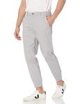 Men's Light Grey Straight-Fit Chino Jogger Pants