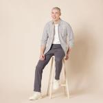 Men's Slim-Fit Charcoal Chino Pants, 34W x 32L