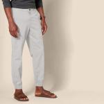 Men's Light Grey Straight-Fit Chino Jogger Pants