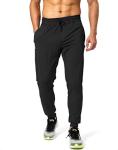 Men's Athletic Sweatpants with Zipper Pockets - Black