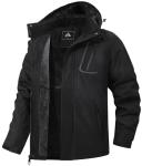 Men's Waterproof Fleece Ski Jacket with Hood