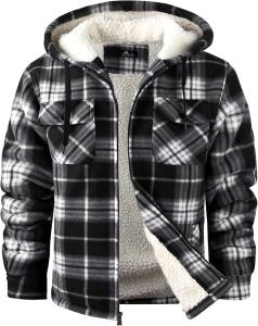 Men's Flannel Sherpa Lined Plaid Jacket