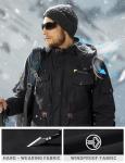 Men's Black Hooded Fleece Winter Jacket