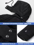 Men's Black Hooded Fleece Winter Jacket