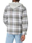 Flannel Shirt Jacket with Hood, Cloud Burst