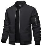 Men's Black Windproof Bomber Jacket