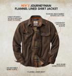 Men's Water-Resistant Flannel Lined Shirt Jacket