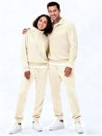 Men’s Comfy Beige Twill 2-Piece Tracksuit Set