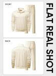 Men’s Comfy Beige Twill 2-Piece Tracksuit Set