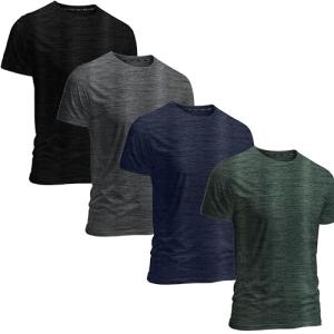 Men's Moisture-Wicking Gym T-Shirts 4 Pack