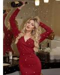 Bebonnie Sparkly Deep V Party Sweater Dress