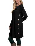 OFEEFAN Women's Long Sleeve Fall Dress in Black