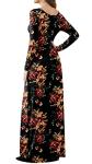 Brown Floral Maxi Dress with Pockets for Women