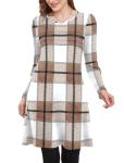 OFEEFAN Women's 2025 Winter Plaid Sweater Dress