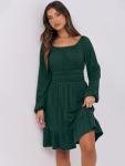 ANRABESS Women's Deep Green Ruffle A-Line Dress