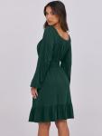 ANRABESS Women's Deep Green Ruffle A-Line Dress