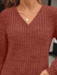AUTOMET Women's V Neck Long Sleeve Casual Top