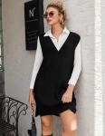 Zeagoo Women's Oversized Knitted Sweater Vest Dress