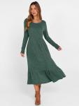 ANRABESS Women's Green Long Sleeve Midi Dress