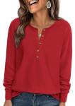 PRETTYGARDEN Women’s Long Sleeve Waffle Knit Top