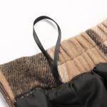 Brown High-Waisted Plaid Sweater Dress for Women